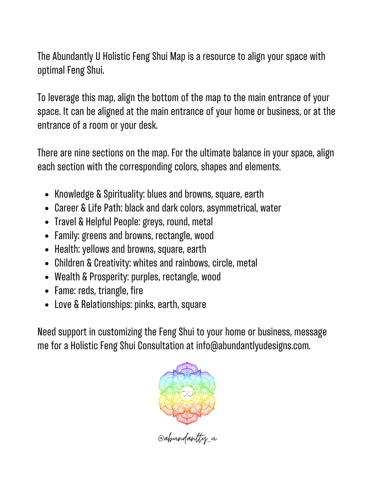 Holistic Feng Shui Map